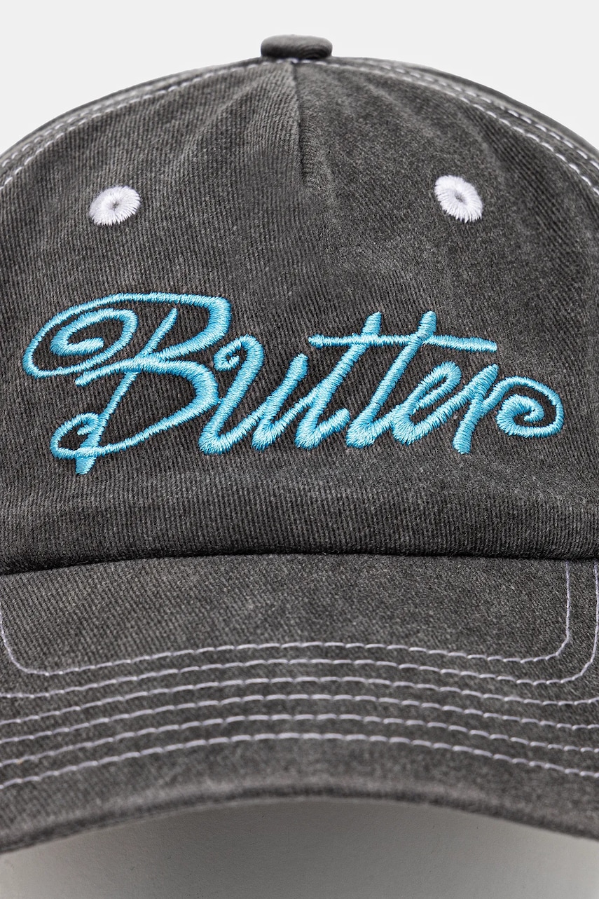 Хлопковая кепка Butter Goods Jive Pinch Front Cap цвет чёрный с аппликацией BG243803 Хлопковая кепка Butter Goods Jive Pinch Front Cap цвет чёрный с аппликацией BG243803