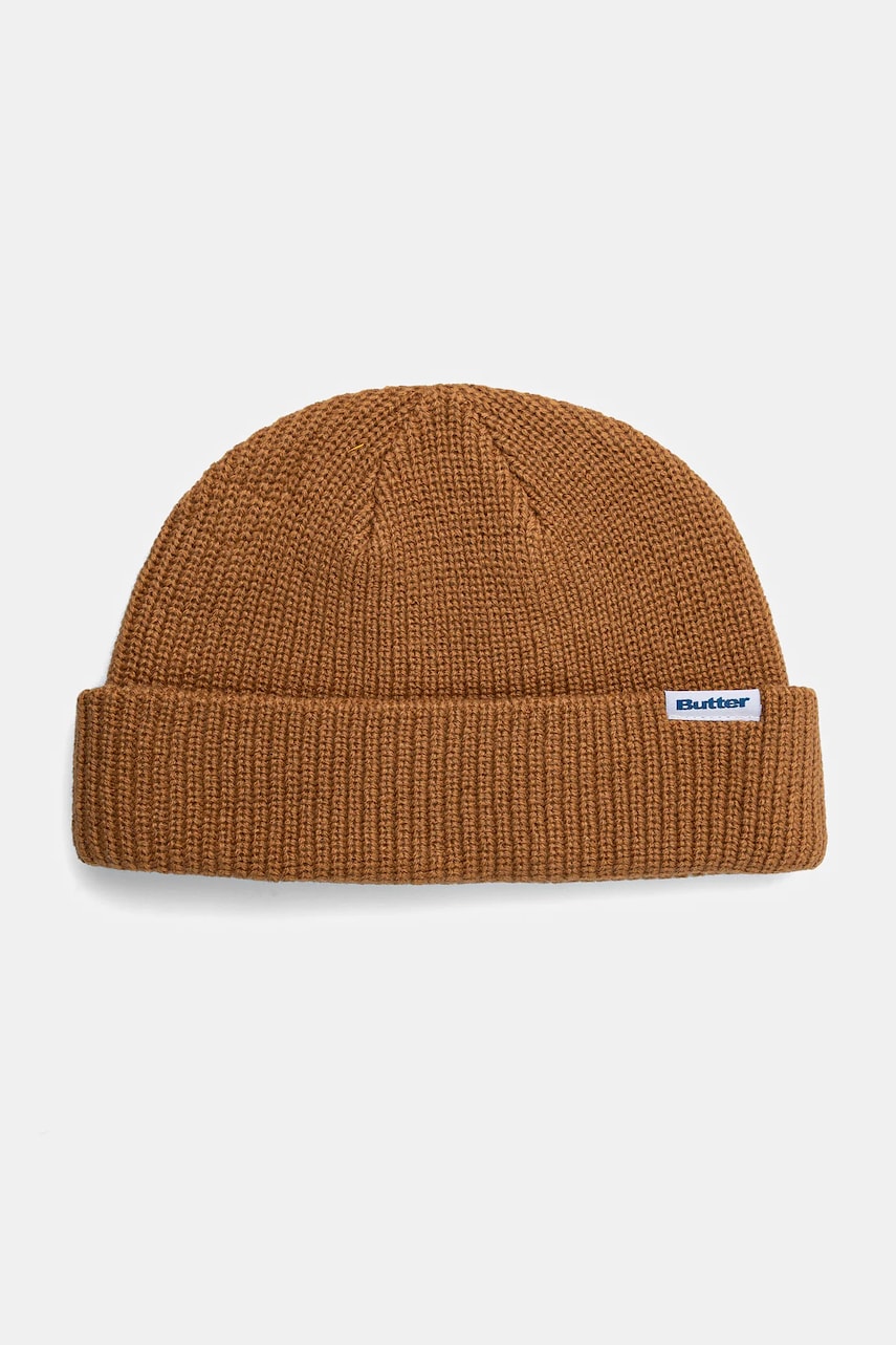 Butter Goods caciula Wharfie Beanie culoarea maro, din tesatura neteda, BG243810 Butter Goods caciula Wharfie Beanie culoarea maro, din tesatura neteda, BG243810