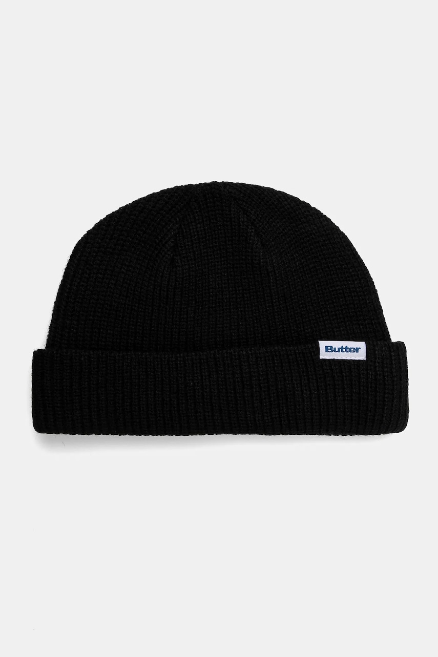 Butter Goods caciula Wharfie Beanie culoarea negru, din tesatura neteda, BG243810 Butter Goods caciula Wharfie Beanie culoarea negru, din tesatura neteda, BG243810