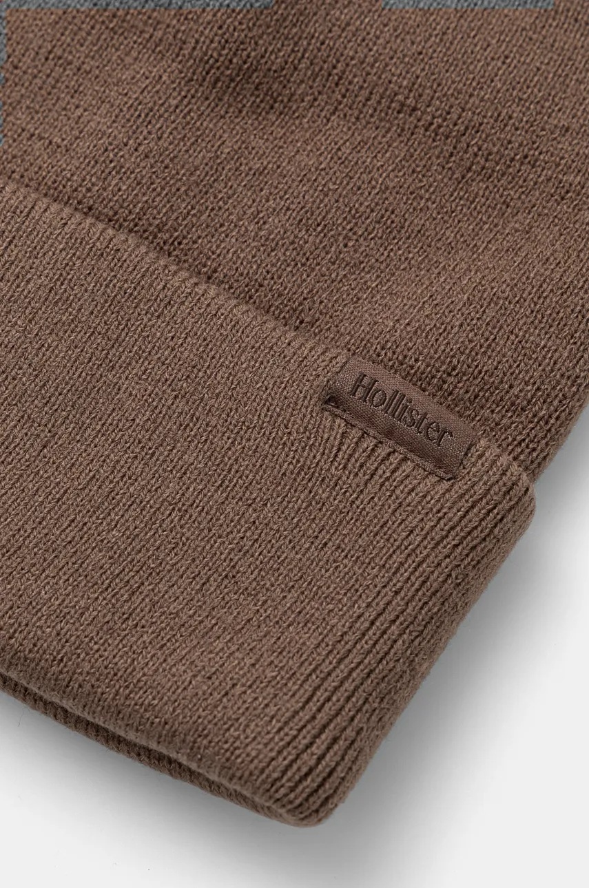 Σκούφος Hollister Co. χρώμα: καφέ, KI312-4035 φωτογραφία