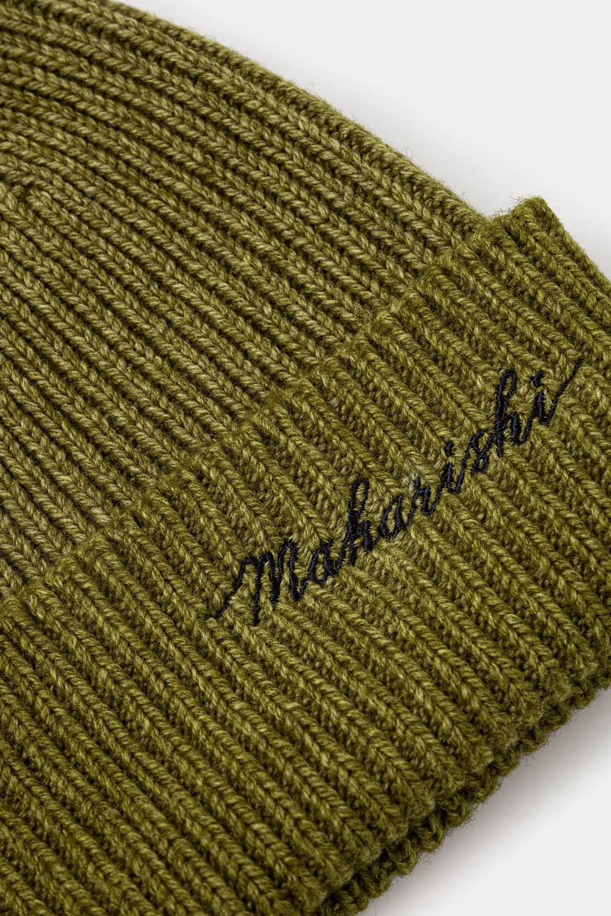 Μάλλινο σκουφί Maharishi Maharishi Embroidered Beanie χρώμα: πράσινο, 1368.OLIVE φωτογραφία