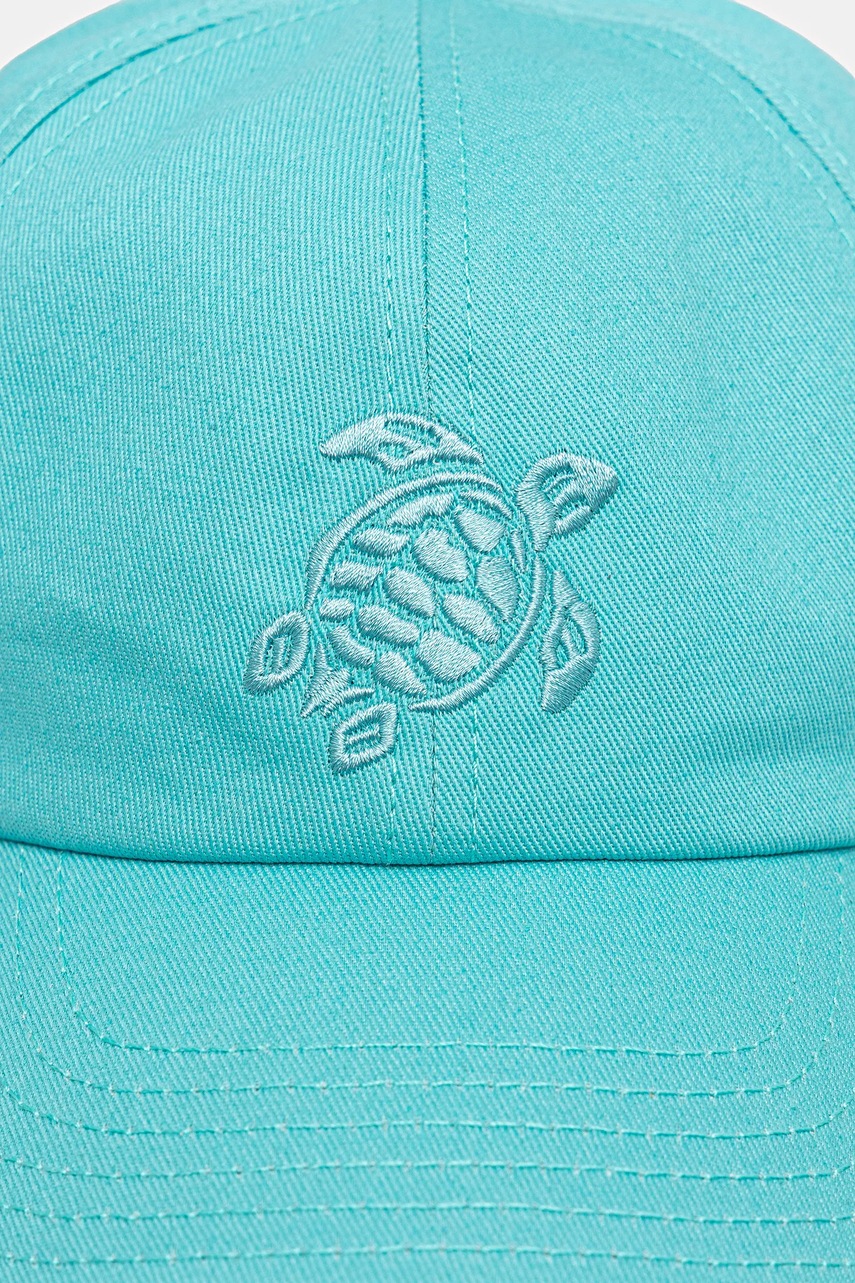 Хлопковая кепка Vilebrequin CAPSUN цвет бирюзовый с аппликацией CSNU2401