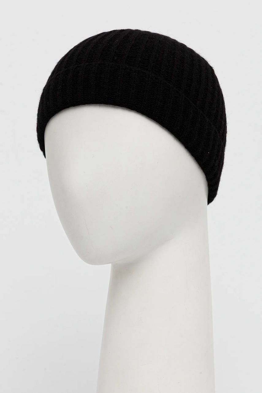 Шерстяная шапка United Colors of Benetton цвет чёрный из тонкого трикотажа шерсть 1302U0724