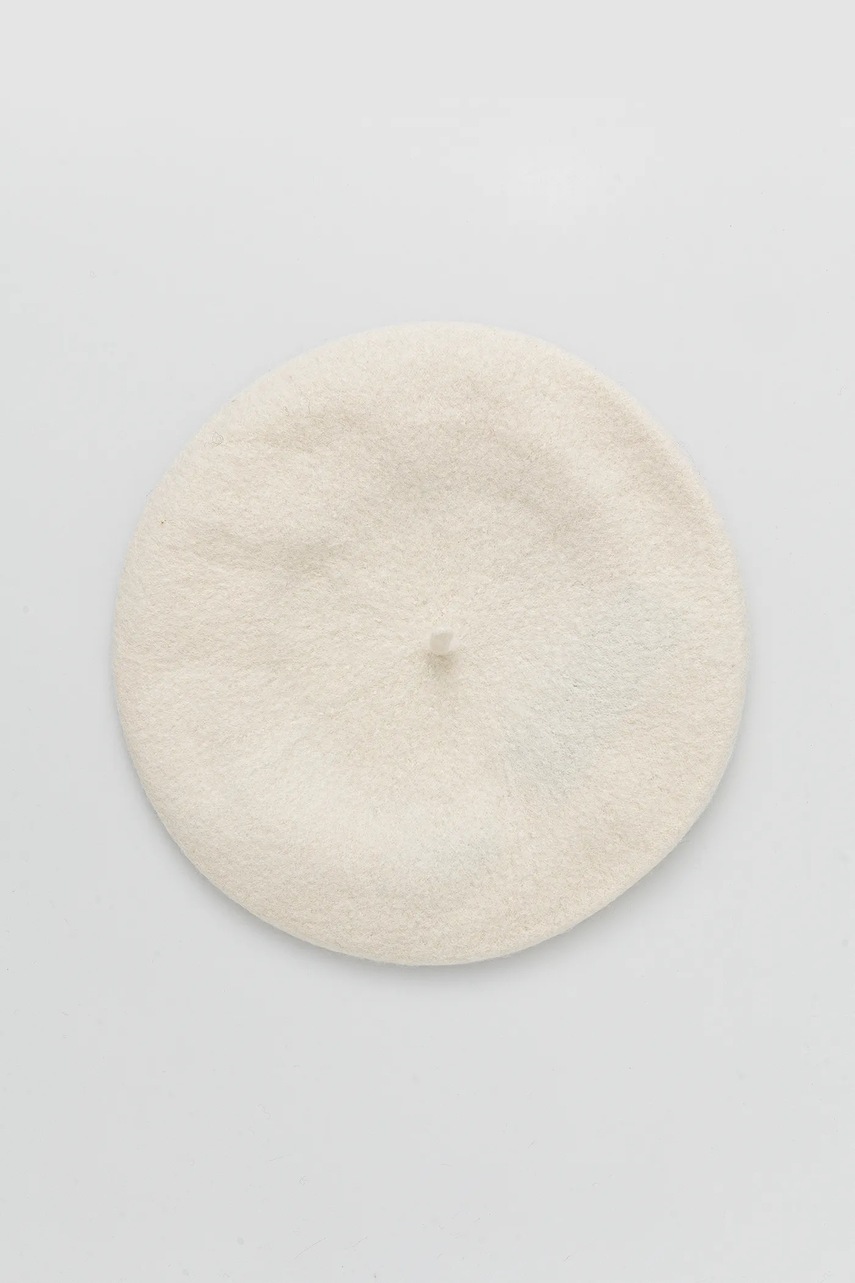 Шерстяной берет United Colors of Benetton цвет бежевый шерсть 6HPKD41HF