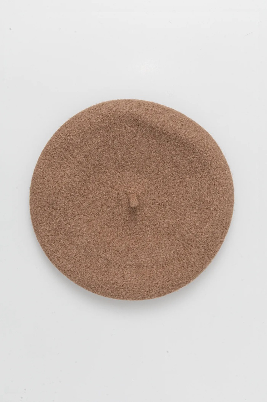 Шерстяной берет United Colors of Benetton цвет бежевый шерсть 6HPKD41HF