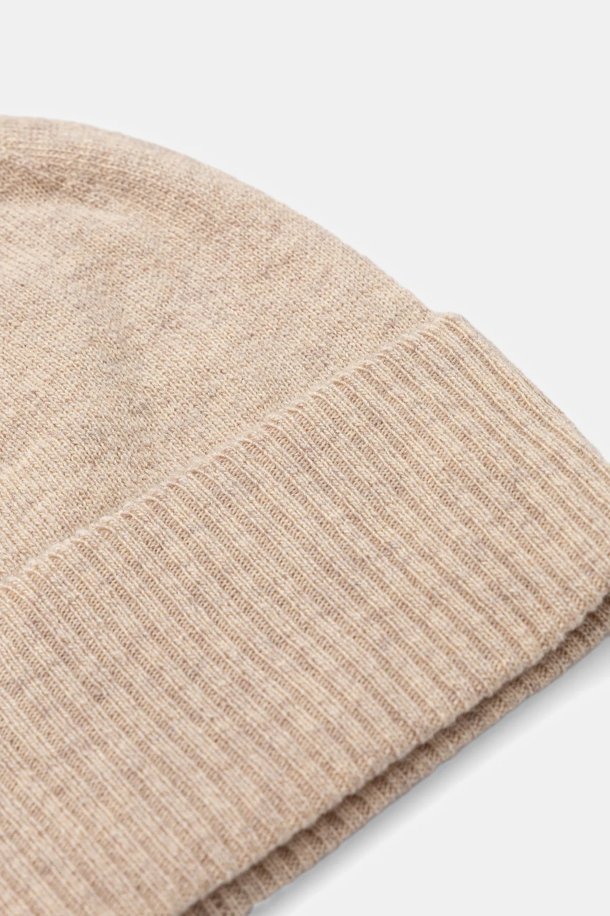 Шерстяная шапка United Colors of Benetton цвет бежевый  1002DA010