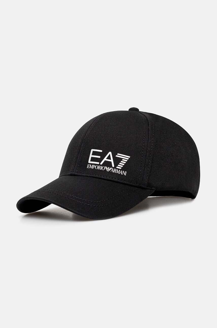 EA7 Emporio Armani șapcă de baseball din bumbac culoarea negru, cu imprimeu, AF11989.7X000005
