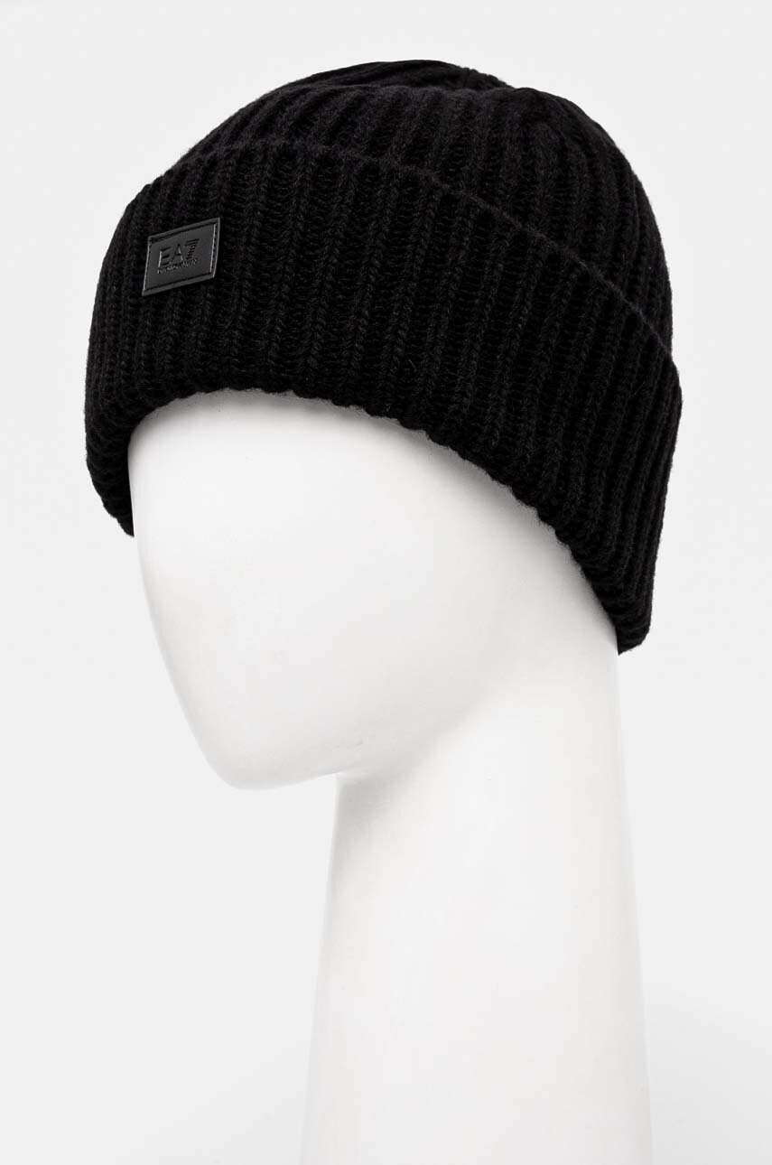 EA7 Emporio Armani gyapjú sapka fekete, gyapjú, 4F201.245112 termék 2. képe