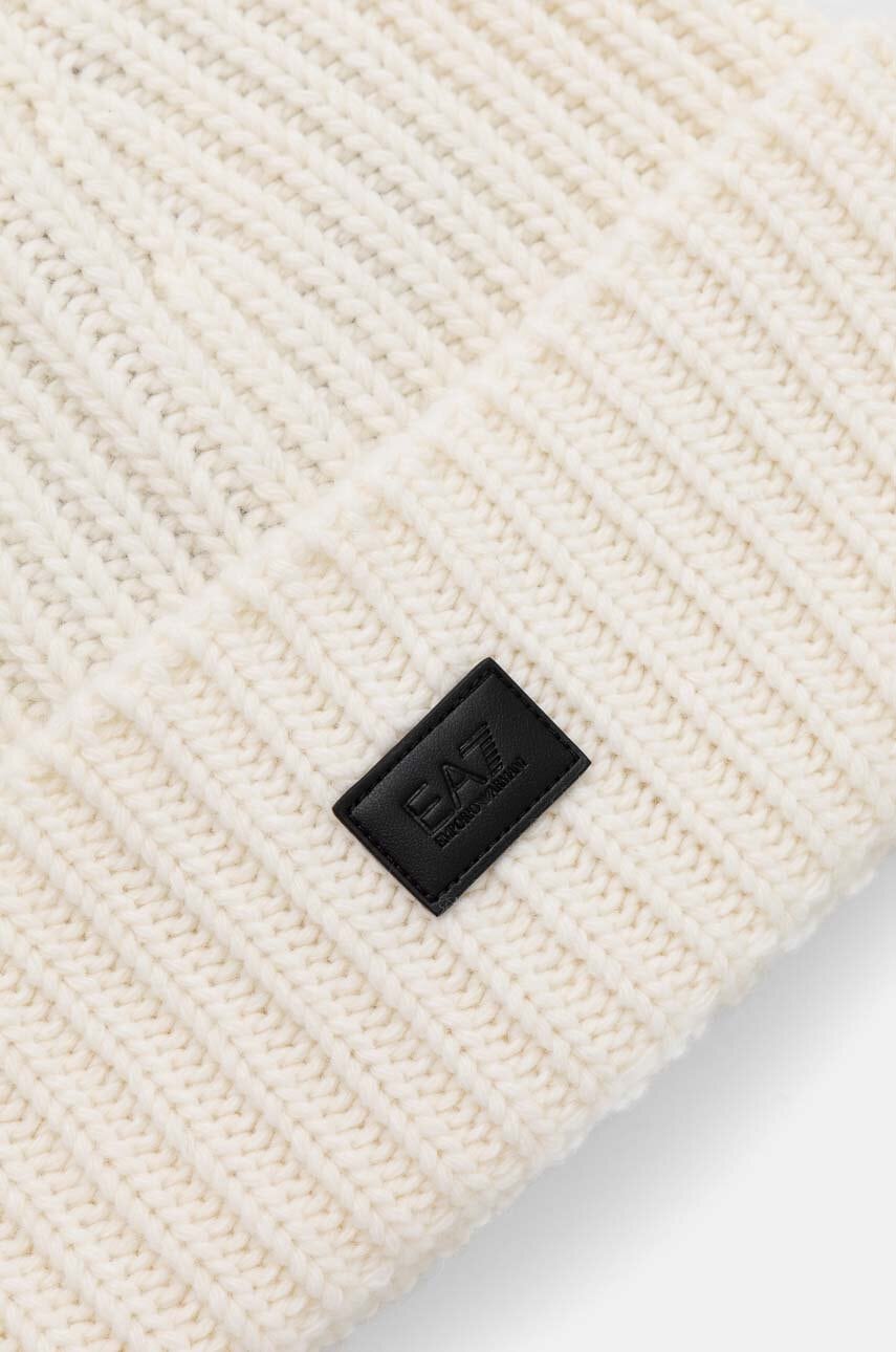 EA7 Emporio Armani gyapjú sapka bézs, gyapjú, 4F201.245112 termék 2. képe