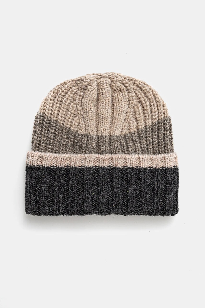 United Colors of Benetton caciula de lana culoarea bej, de lana, din tricot gros, 123MKA00Q