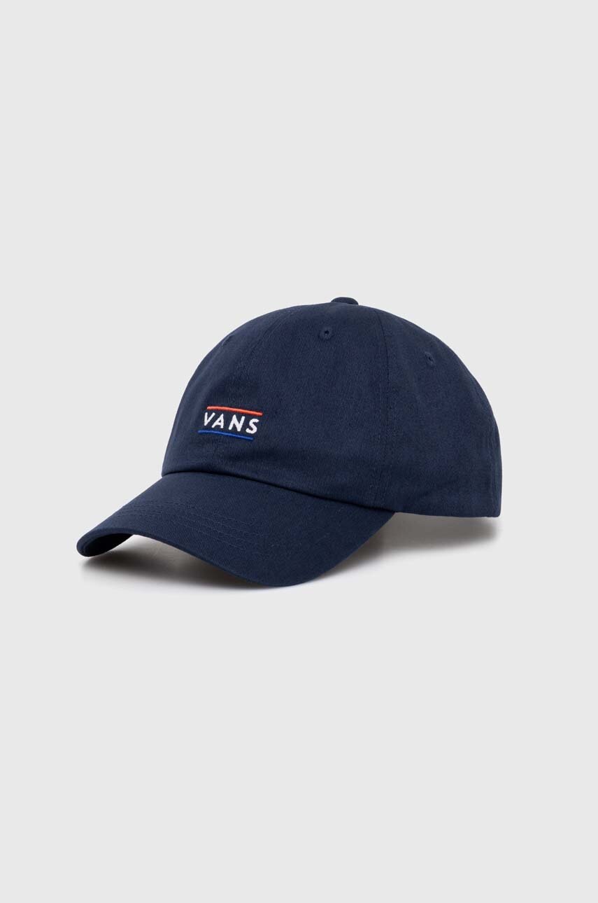 

Памучна шапка с козирка Vans в тъмносиньо с апликация VN000HS6LKZ1, Тъмносин