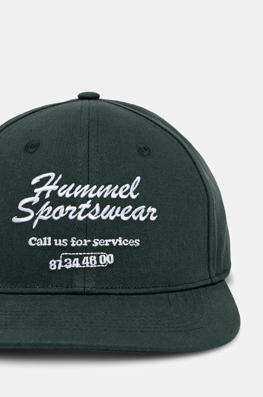 Хлопковая кепка Hummel цвет зелёный с аппликацией 226069 Хлопковая кепка Hummel цвет зелёный с аппликацией 226069