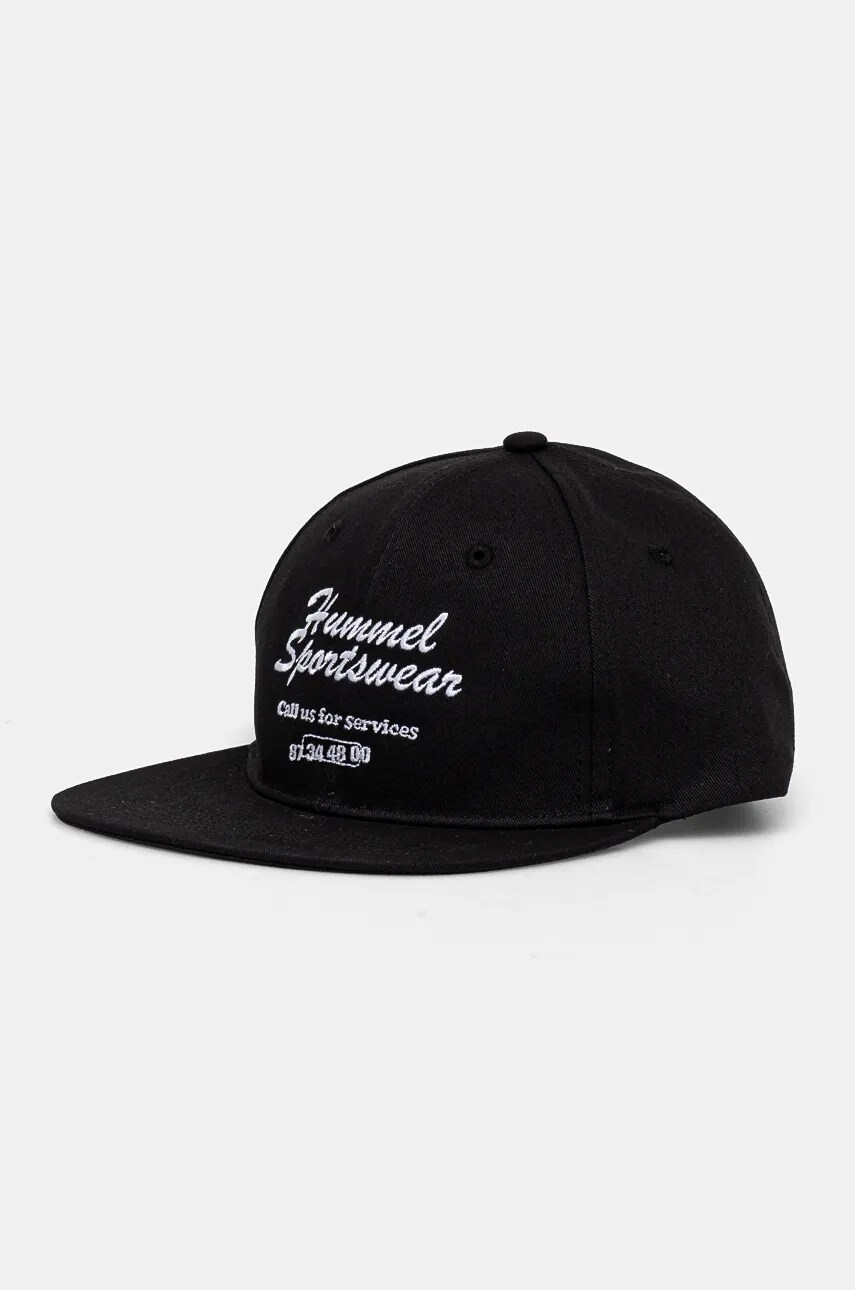 Hummel sapca de baseball din bumbac culoarea negru, cu imprimeu, 226069