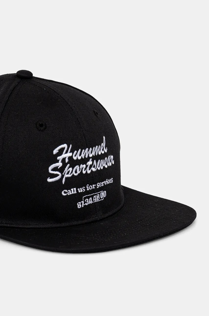 Хлопковая кепка Hummel цвет чёрный с аппликацией 226069 Хлопковая кепка Hummel цвет чёрный с аппликацией 226069
