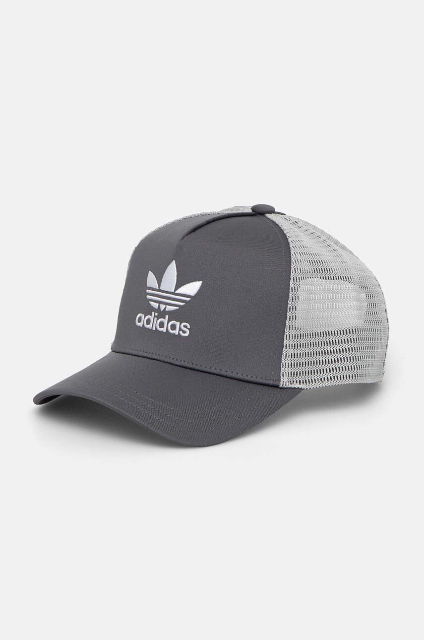 

Шапка с козирка adidas Originals в сиво с апликация IX9683, Сив
