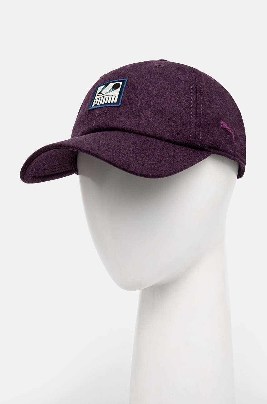 Puma sapca Classics Graphic Dad Cap culoarea violet, cu imprimeu, 025490