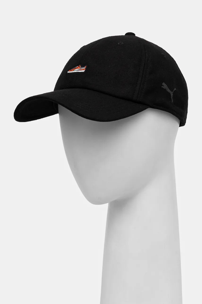 Puma sapca Classics Graphic Dad Cap culoarea negru, cu imprimeu, 025490