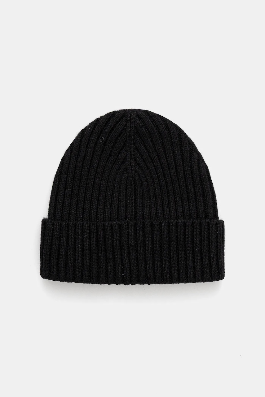 Sisley căciulă din amestec de lână culoarea negru, din tesatura uni, 132HSA00B