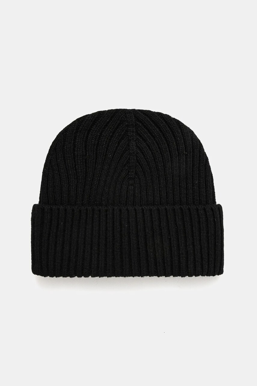 Sisley caciula din amestec de lana culoarea negru, din tesatura neteda, 132HSA00B