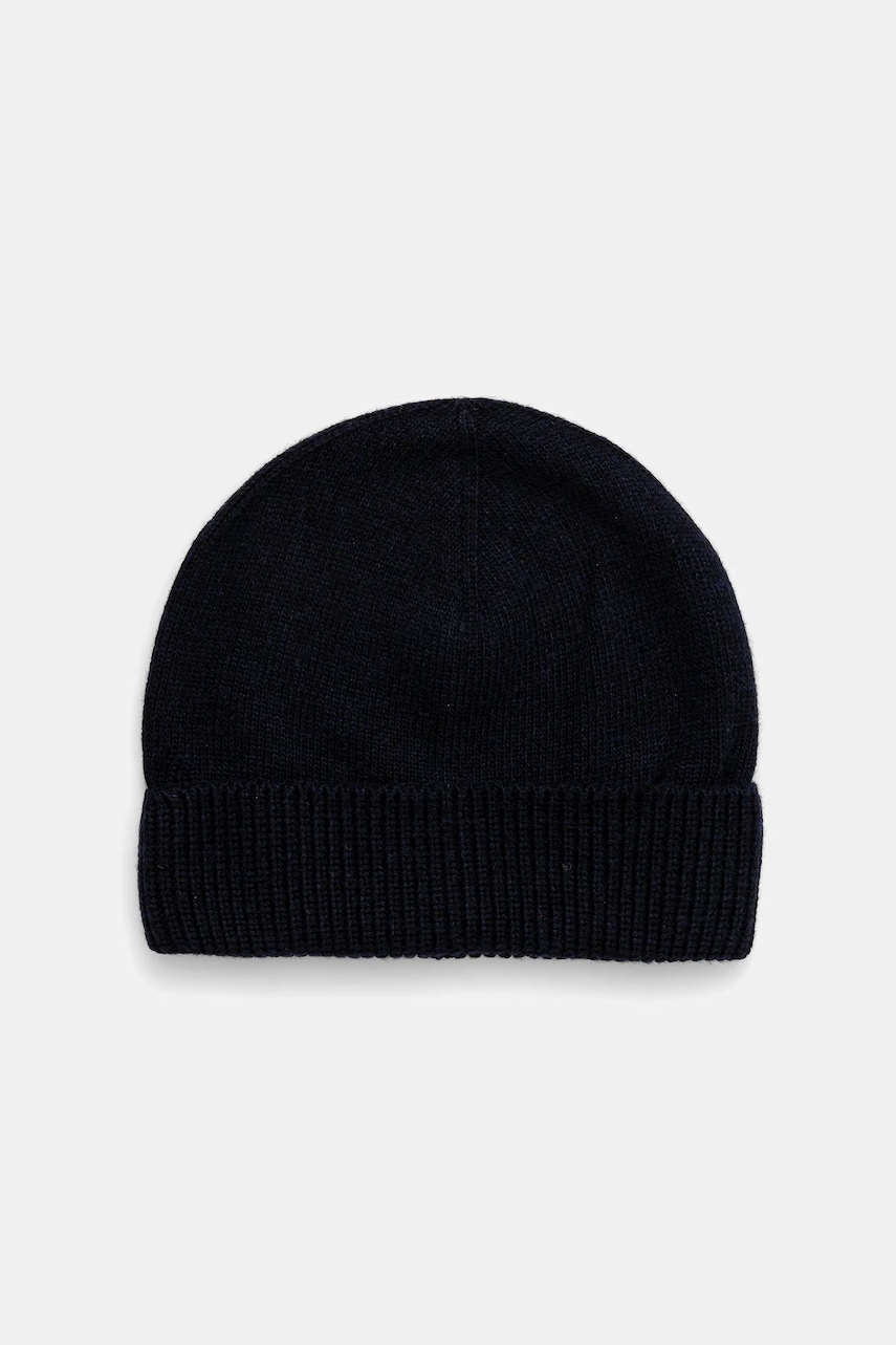 Sisley căciulă din amestec de lână culoarea negru, din tesatura uni, 122HM0502