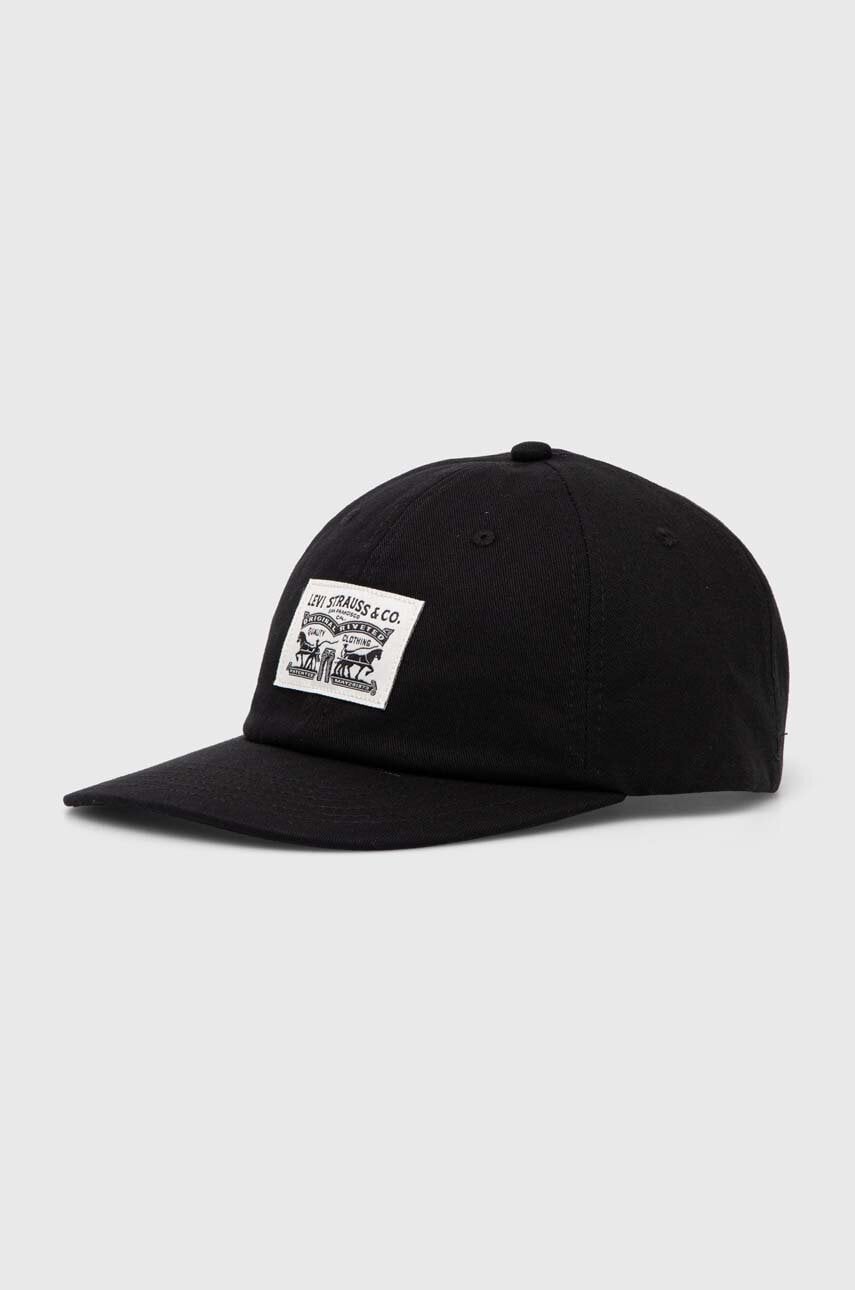 Levi's șapcă de baseball din bumbac culoarea negru, cu imprimeu, 000A9-0000 Levi's șapcă de baseball din bumbac culoarea negru, cu imprimeu, 000A9-0000