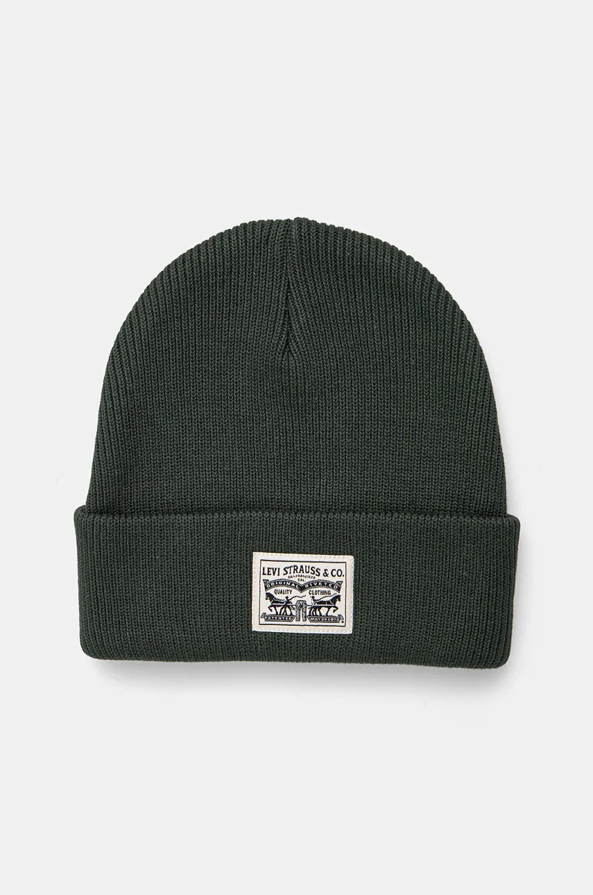 

Памучна шапка Levi's в зелено от памук 000J4-0007, Зелен