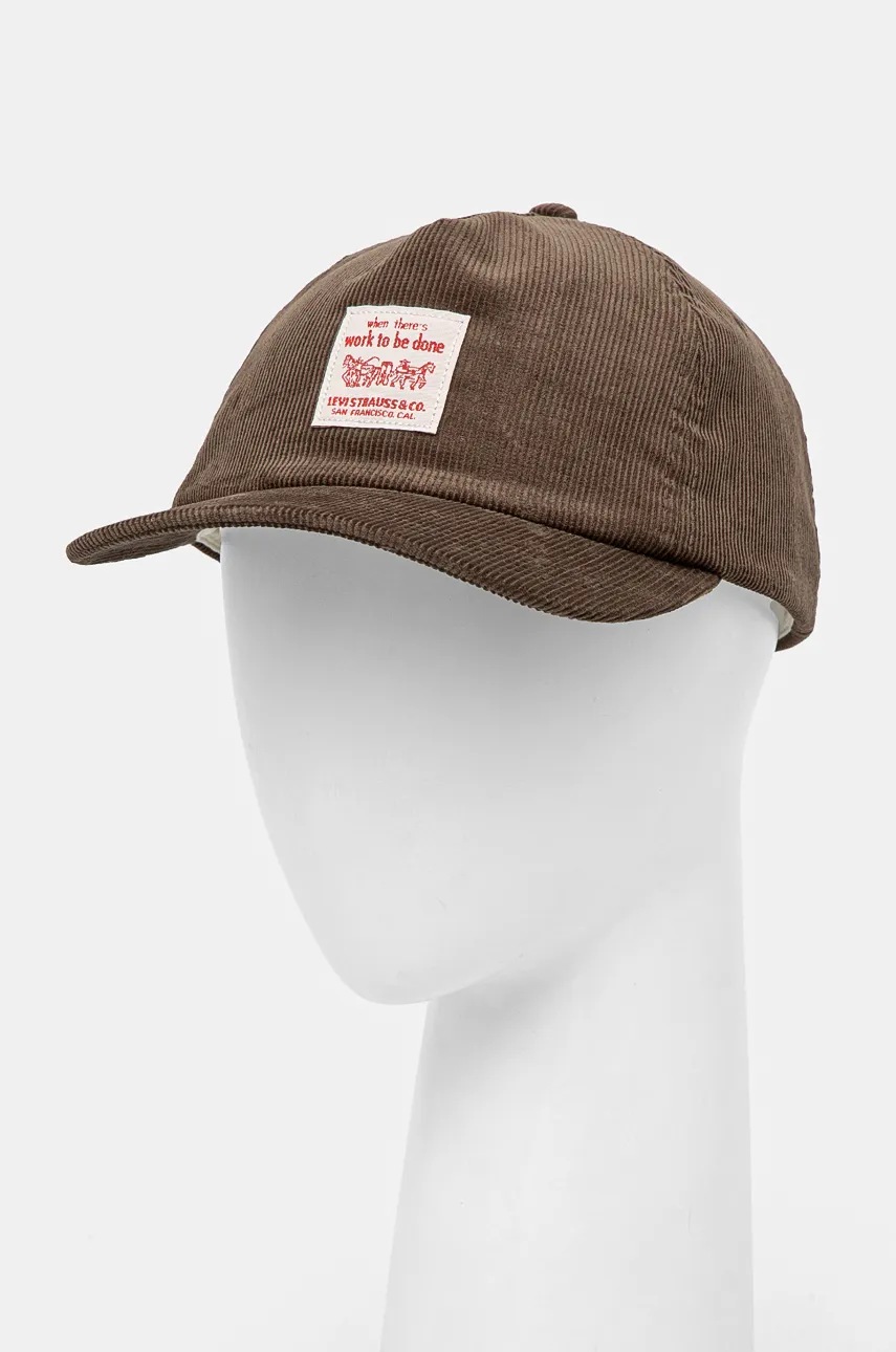 

Джинсова шапка с козирка Levi's в зелено с апликация 000J0-0002, Зелен