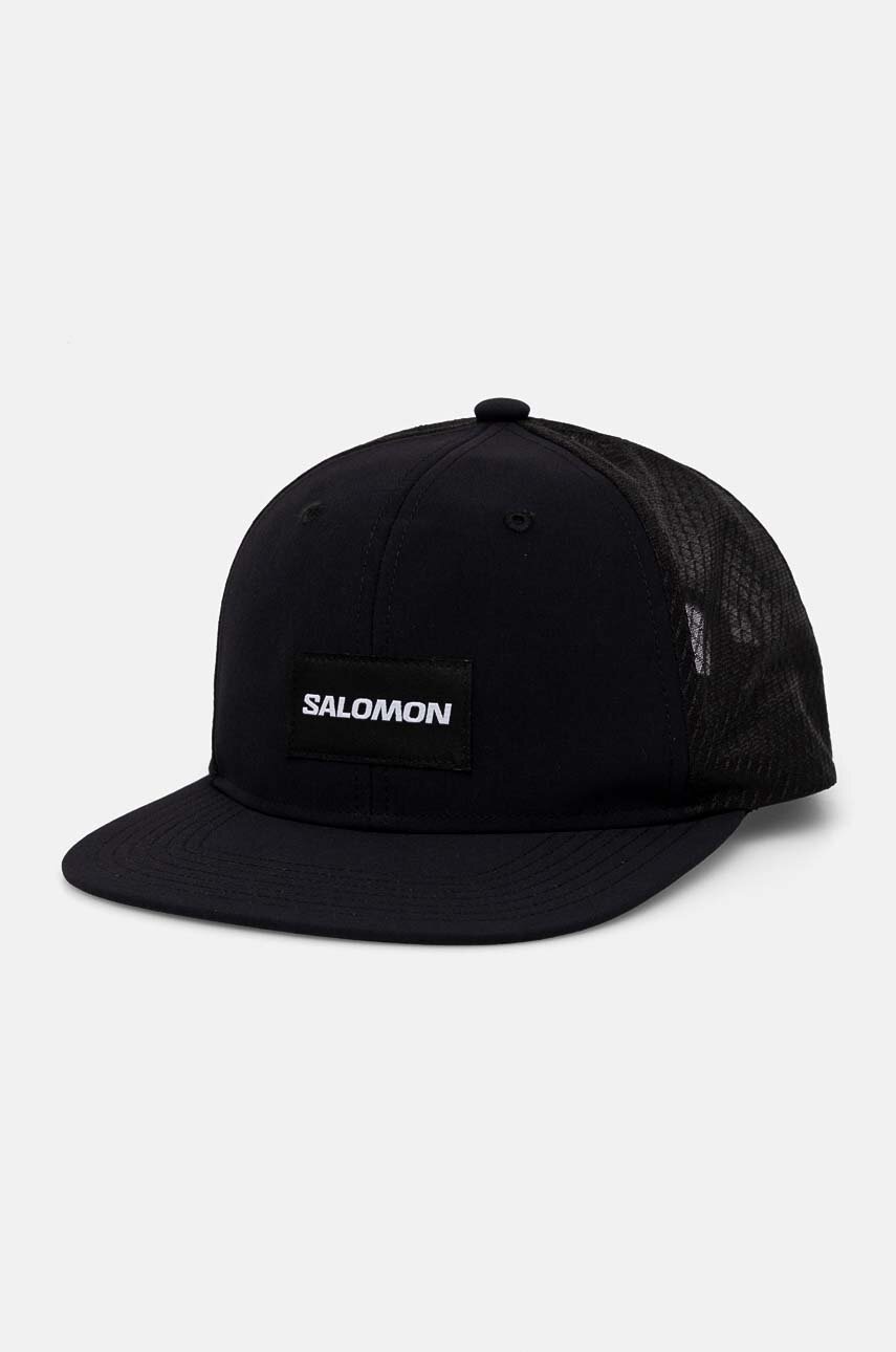 Salomon sapca TRUCKER FLAT CAP culoarea negru, cu imprimeu, LC1895000