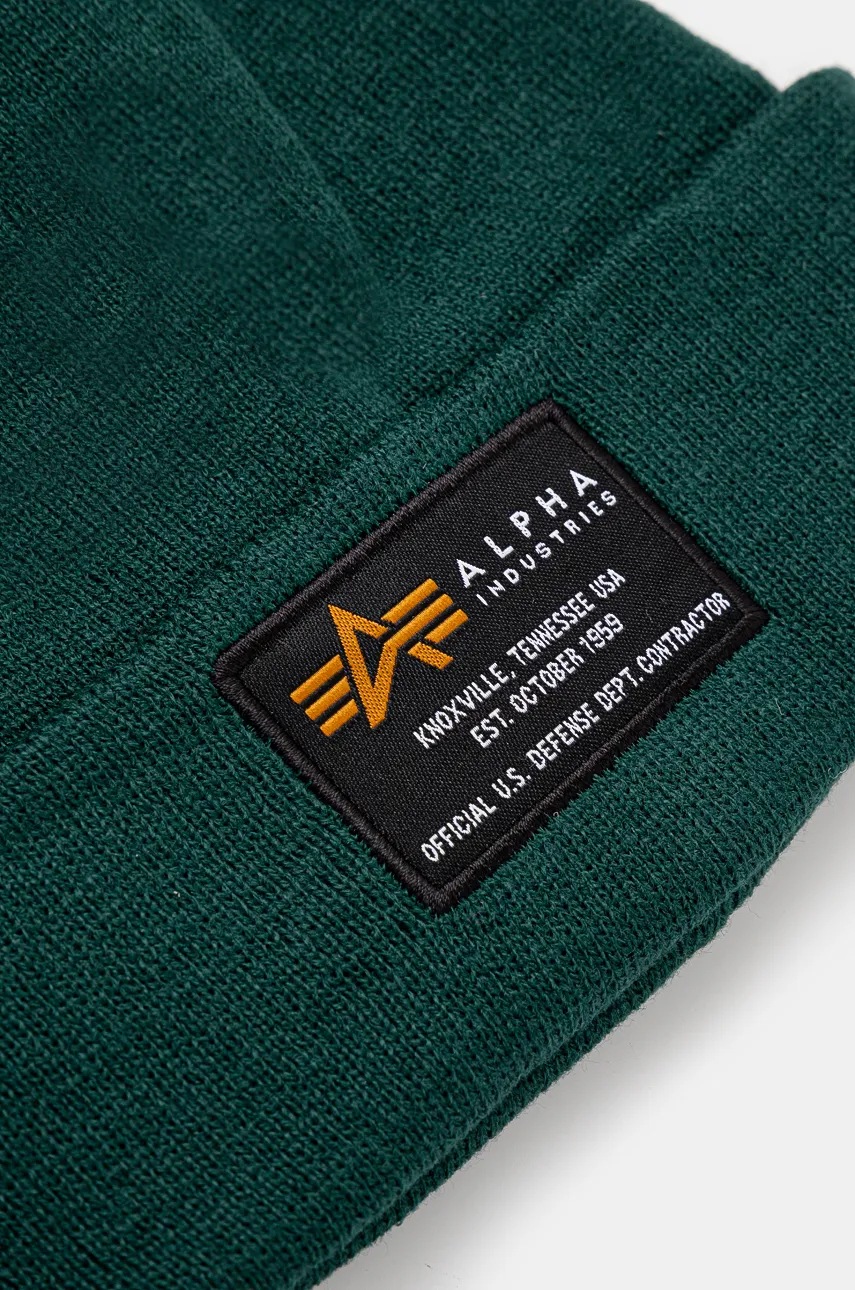 Шапка Alpha Industries Crew Beanie цвет зелёный  128924