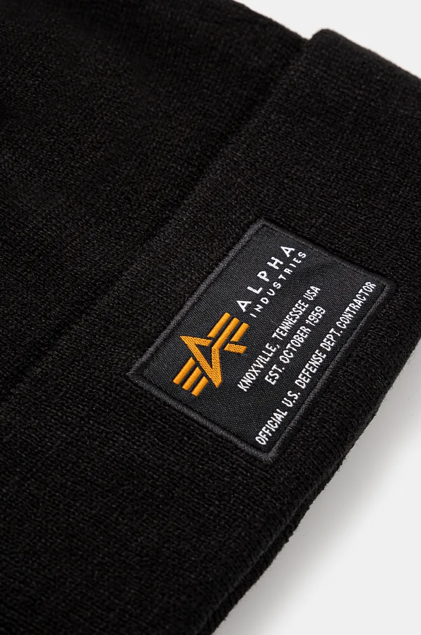 Шапка Alpha Industries Crew Beanie цвет чёрный 128924 Шапка Alpha Industries Crew Beanie цвет чёрный 128924