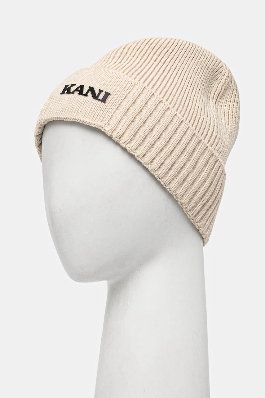Шапка Karl Kani цвет бежевый из тонкого трикотажа 70200013 Шапка Karl Kani цвет бежевый из тонкого трикотажа 70200013