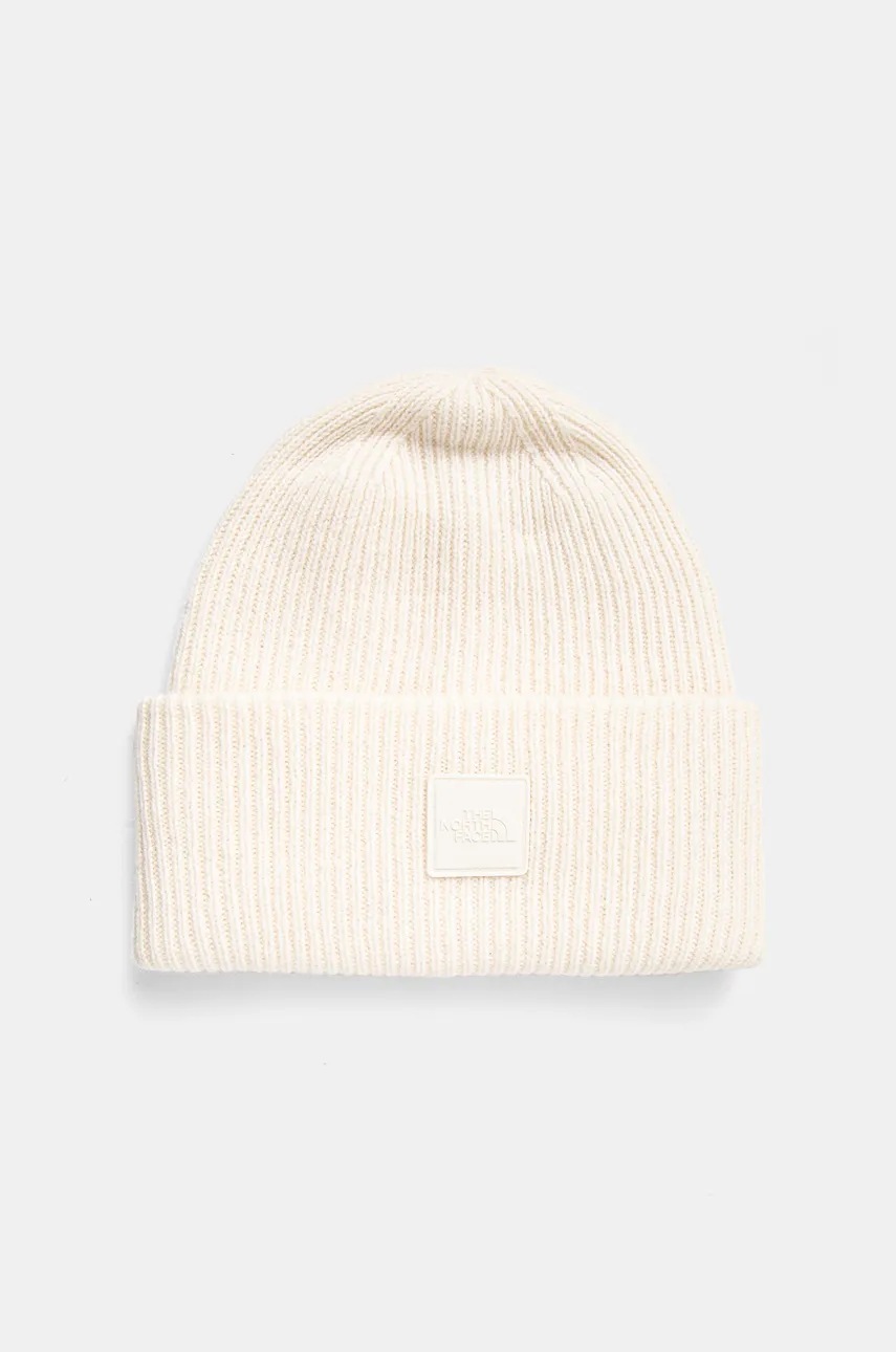 

Вълнена шапка The North Face Urban Patch Beanie в бежово от плътен трикотаж от вълна NF0A7WJGQLI1, Бежов