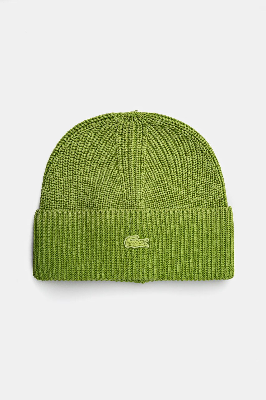 Lacoste caciula din bumbac culoarea bej, bumbac, din tesatura neteda, RB3152