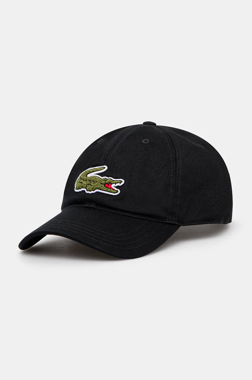 Levně Kšiltovka Lacoste černá barva, s aplikací, RK3186