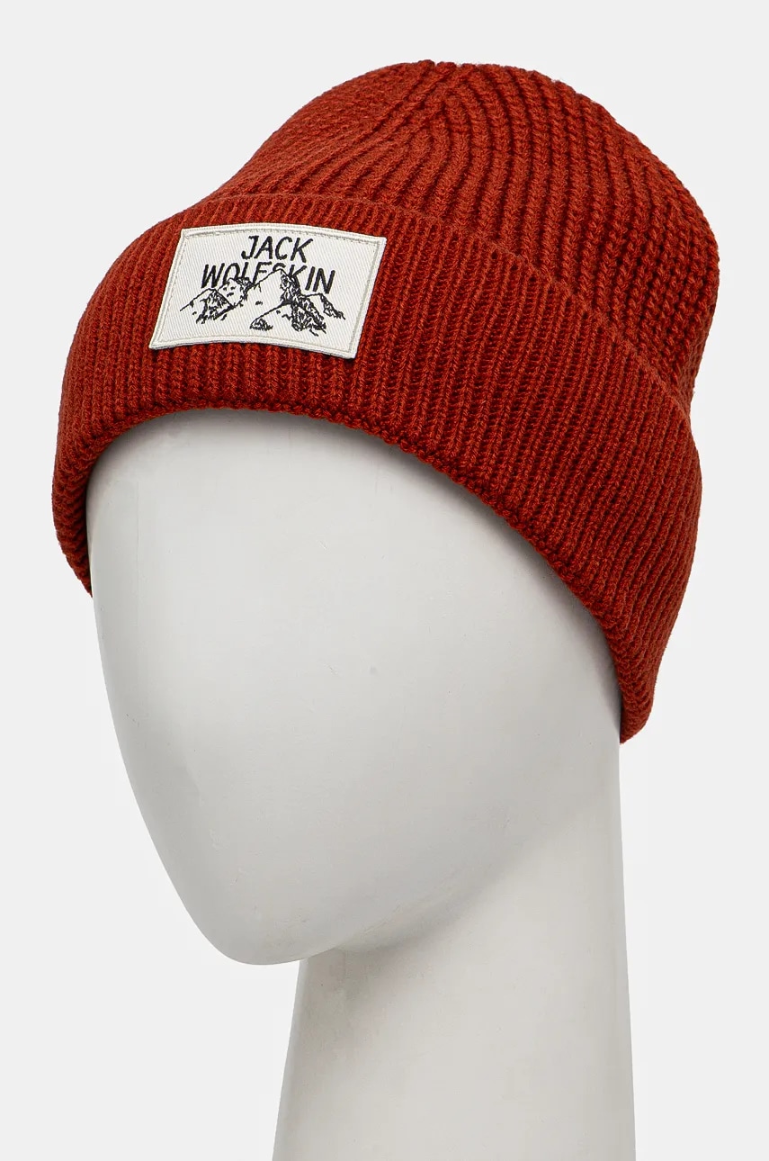 Шапка Jack Wolfskin цвет коричневый из толстого трикотажа A61610 Шапка Jack Wolfskin цвет коричневый из толстого трикотажа A61610