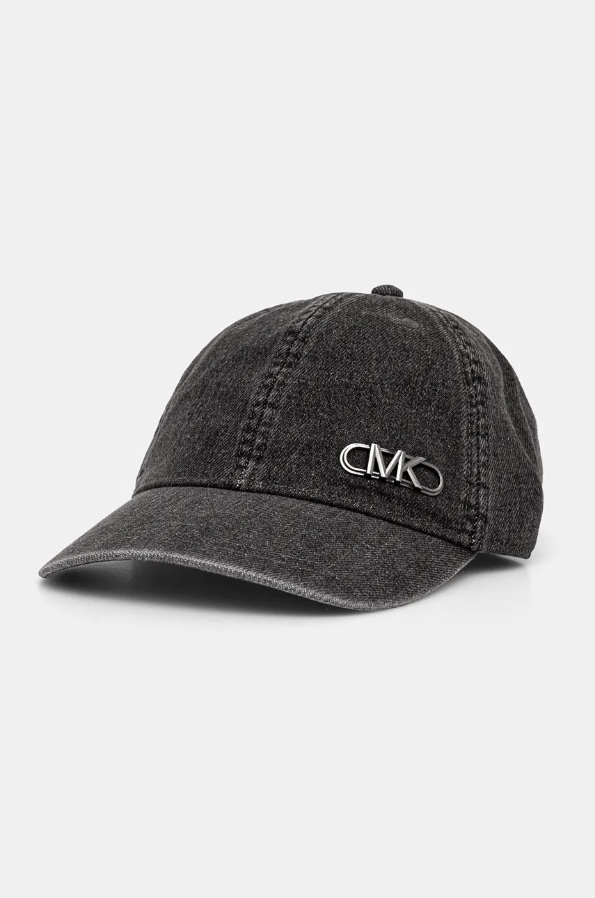 Michael Kors șapcă de baseball din denim culoarea negru, neted, UF4004F5G2 Michael Kors șapcă de baseball din denim culoarea negru, neted, UF4004F5G2