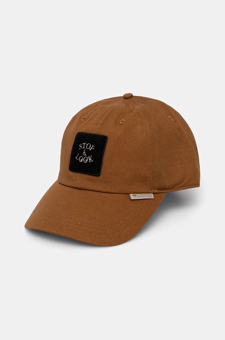 

Памучна шапка с козирка Columbia Provisions Ball Cap в кафяво с апликация 2096351, Кафяв