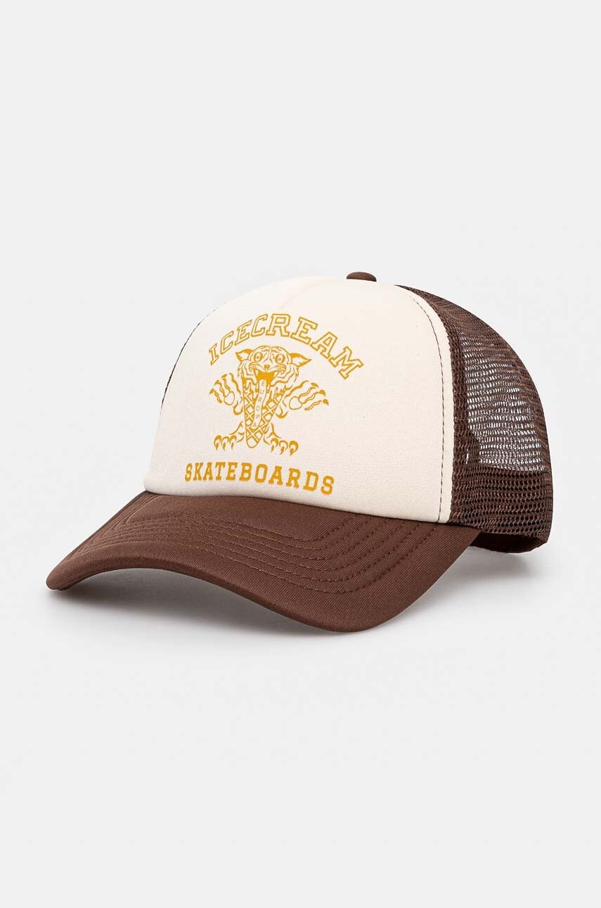 

Шапка с козирка ICECREAM Tiger Trucker в кафяво с принт IC24264, Кафяв