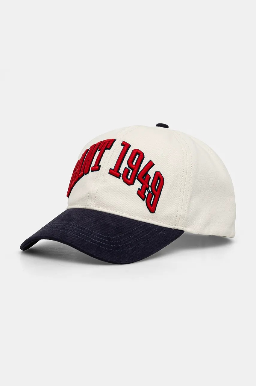 Gant șapcă de baseball din bumbac culoarea bej, cu imprimeu, 9950138 Gant șapcă de baseball din bumbac culoarea bej, cu imprimeu, 9950138