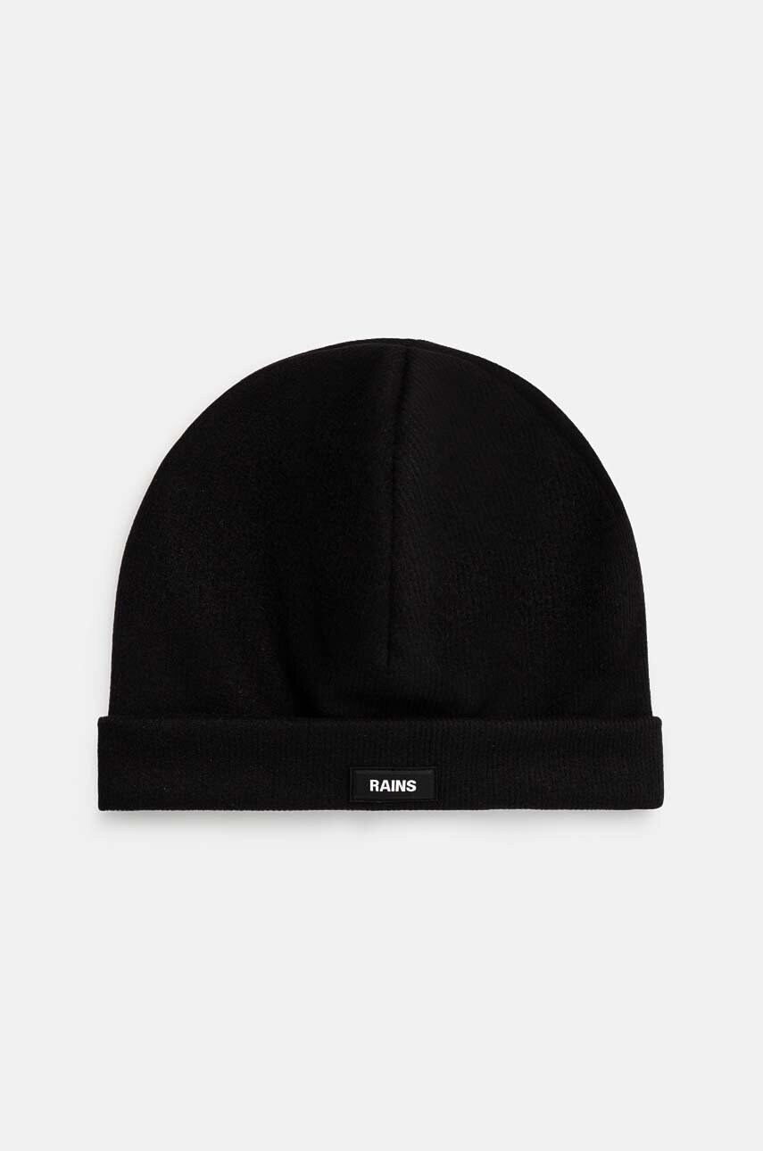 Rains caciula Ribbed Fleece Beanie T1 culoarea negru, 20360-01