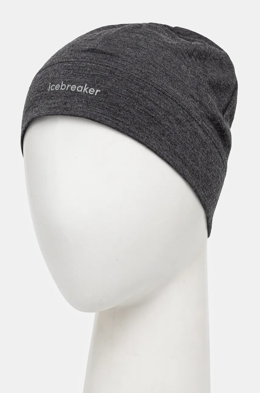 Шапка Icebreaker Merino 200 Oasis цвет серый из тонкого трикотажа шерсть IB0A56SH0111