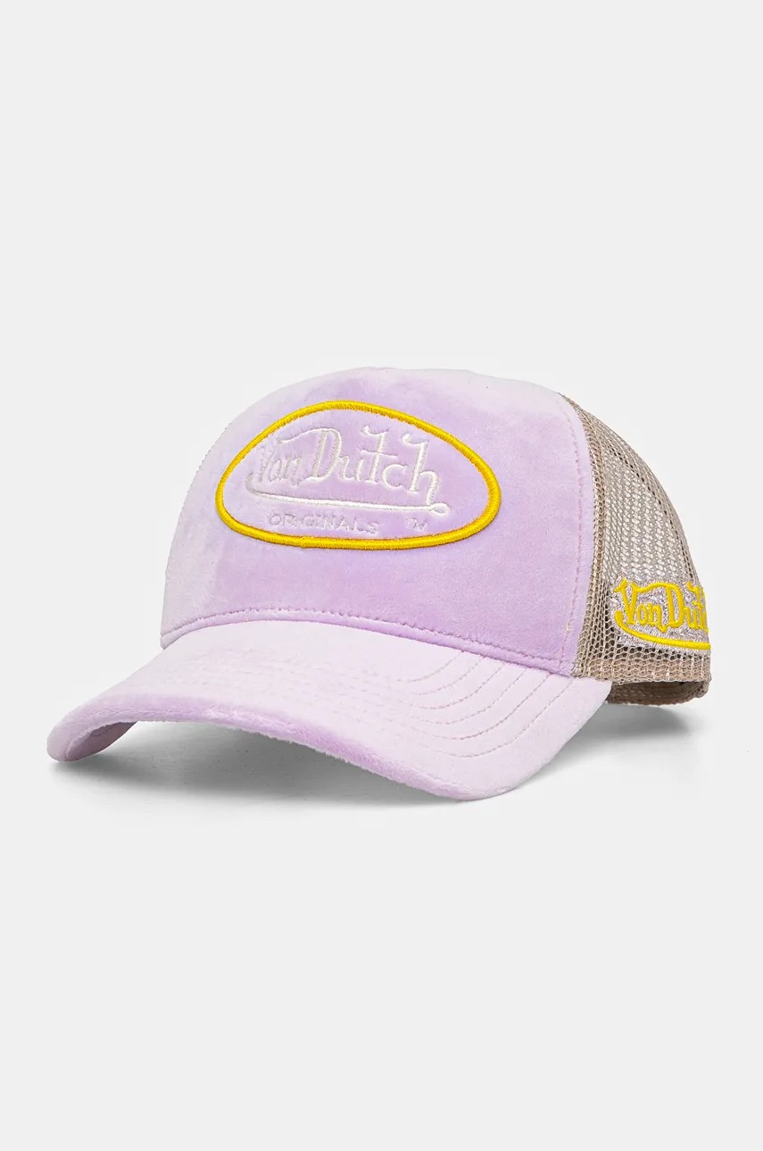 

Шапка с козирка Von Dutch TRUCKER KENT в лилаво с апликация 7030459, Виолетов