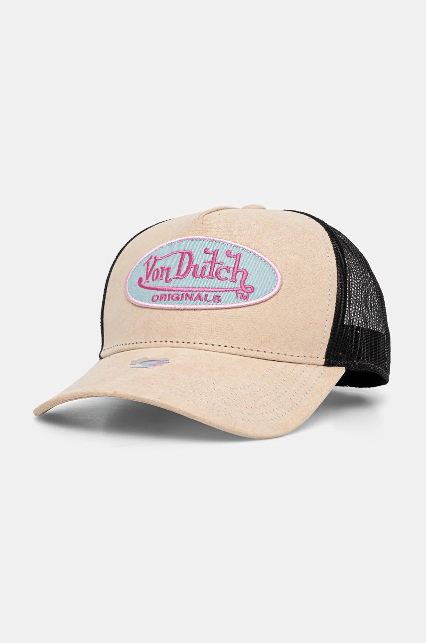 

Шапка с козирка Von Dutch TRUCKER BOSTON в бежово с апликация 7030483, Бежов