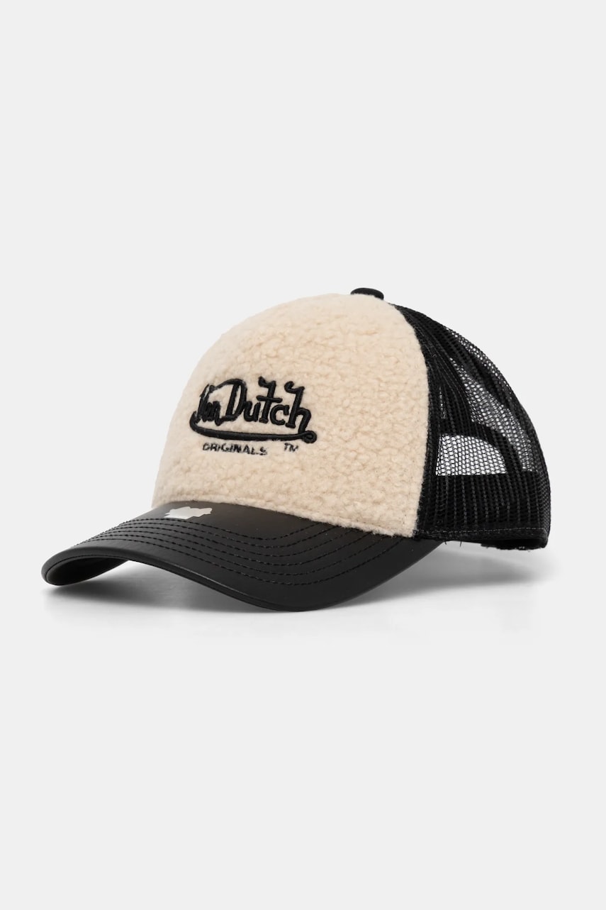 Von Dutch șapcă TRUCKER NEWARK culoarea negru, cu imprimeu, 7030825 Von Dutch șapcă TRUCKER NEWARK culoarea negru, cu imprimeu, 7030825