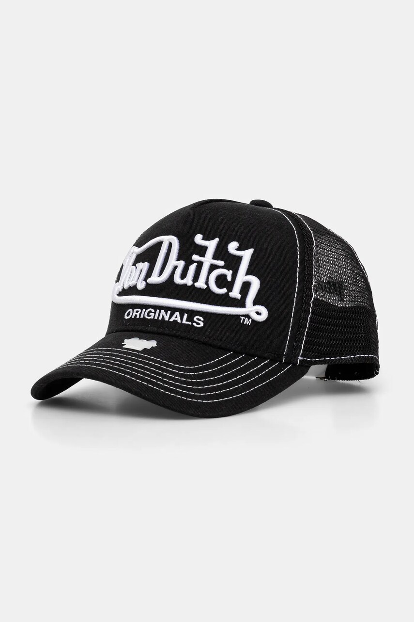 Von Dutch sapca TRUCKER RIVERSIDE culoarea negru, cu imprimeu, 7030803