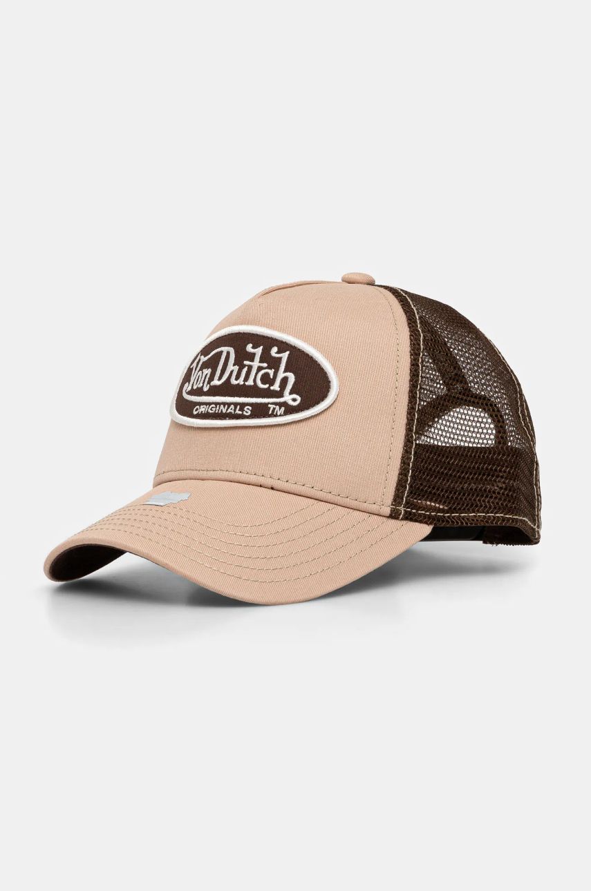 Von Dutch sapca TRUCKER BOSTON culoarea bej, modelator, 7030243