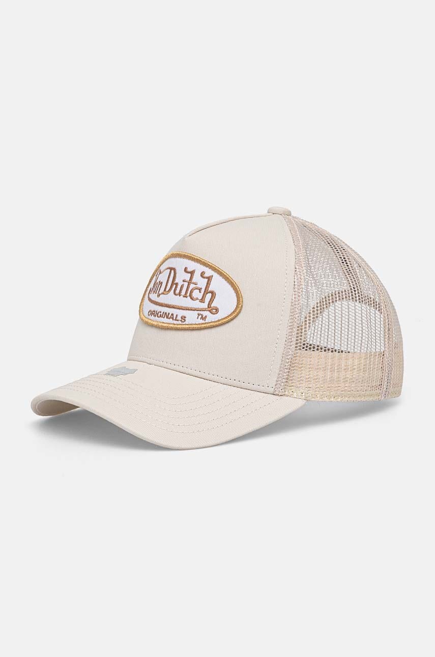 

Шапка с козирка Von Dutch TRUCKER BOSTON в бежово с апликация 7030442, Бежов