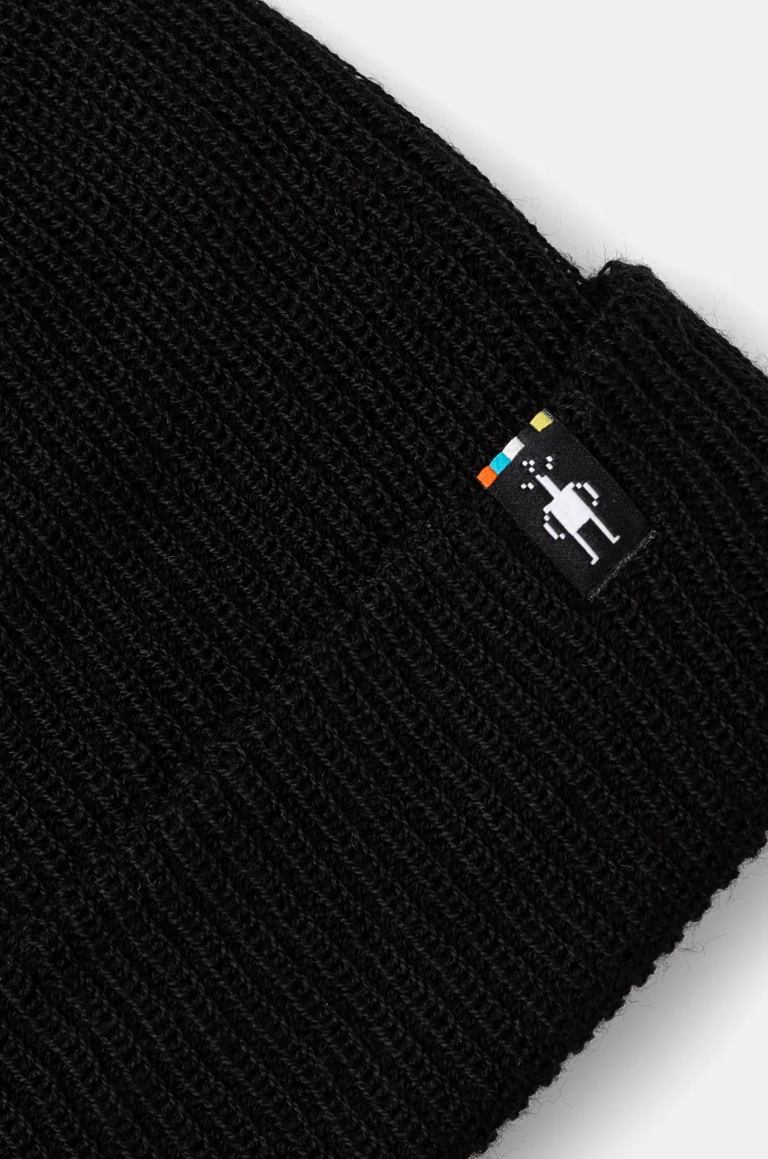 Шапка Smartwool цвет чёрный из толстого трикотажа шерсть SW002647 Шапка Smartwool цвет чёрный из толстого трикотажа шерсть SW002647