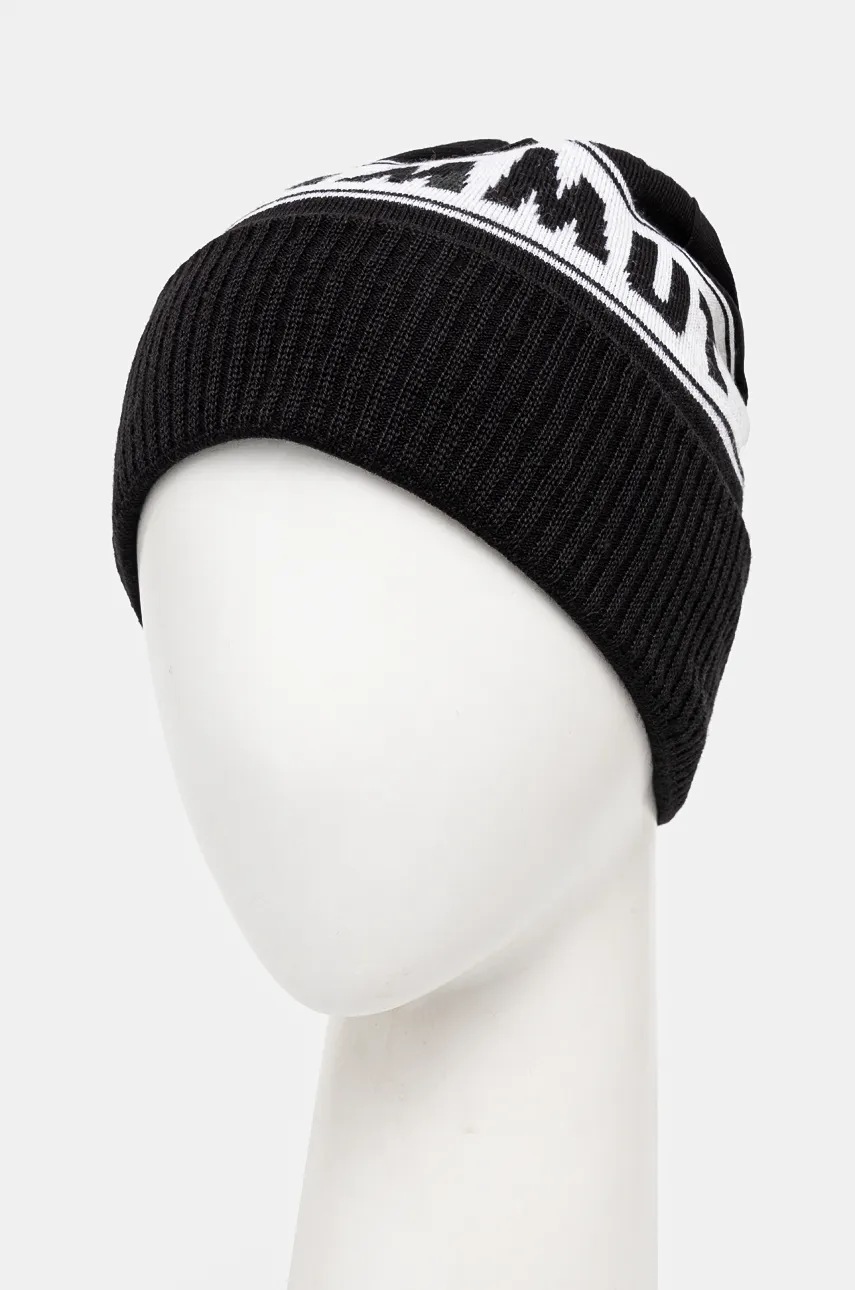 Шапка Mammut Peaks цвет чёрный из тонкого трикотажа шерсть 1191.01101