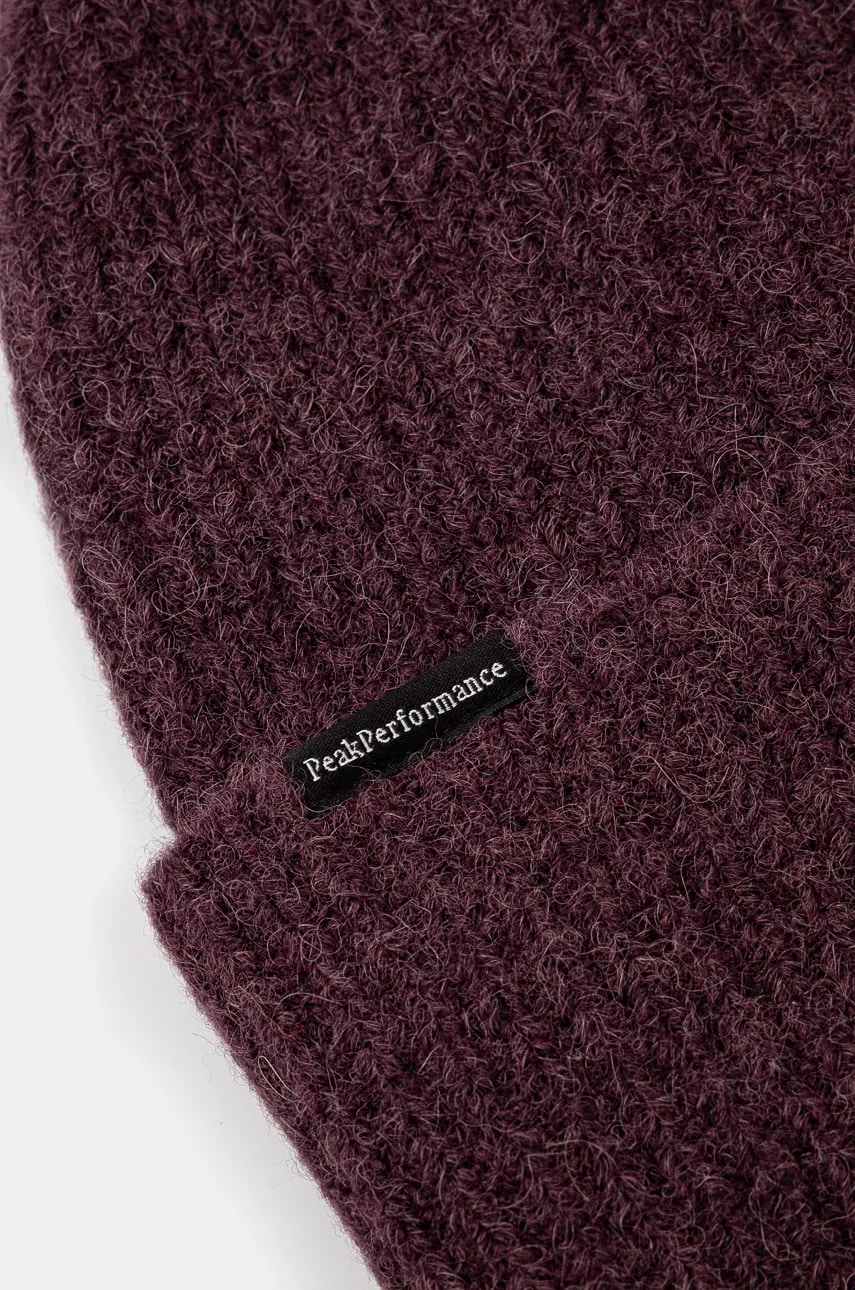 Шапка с добавлением шерсти Peak Performance Woolblend Hat цвет фиолетовый из тонкого трикотажа G80628 Шапка с добавлением шерсти Peak Performance Woolblend Hat цвет фиолетовый из тонкого трикотажа G80628